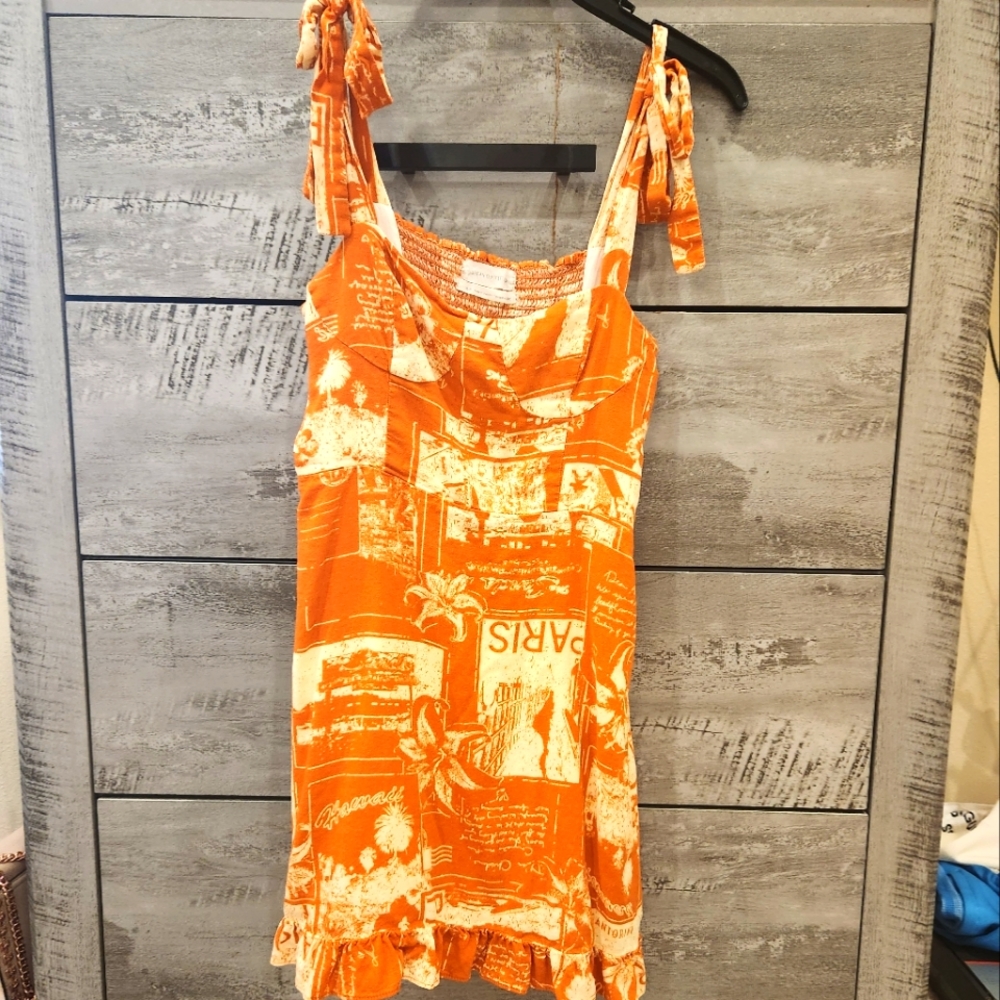 Cute orange and cream sundress